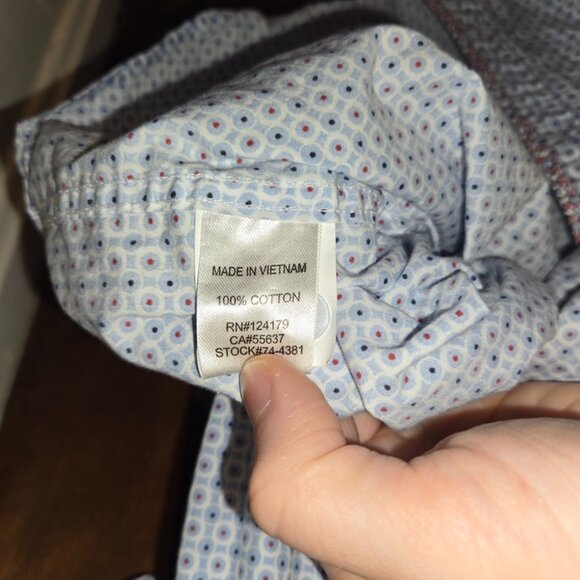 Johnston Murphy Geometric Anchors Short Sleeve Button Up Shirt Mens XL LOT OF 2 - Picture 7 of 13